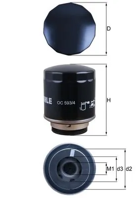 MAHLE Ölfilter - OC 593/4 - TothCarparts
