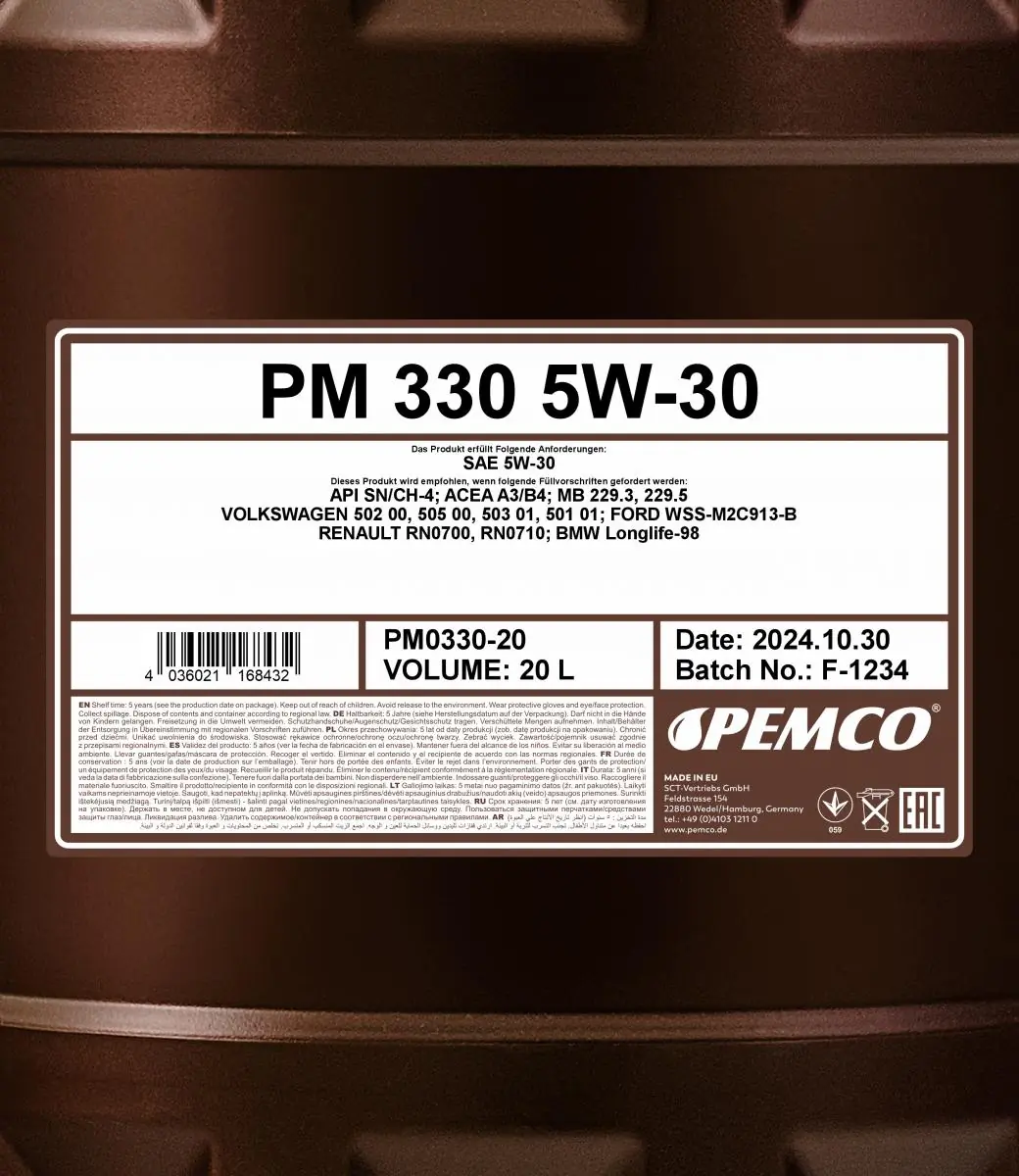 SCT - MANNOL Motoröl - PM0330-20 - TothCarparts