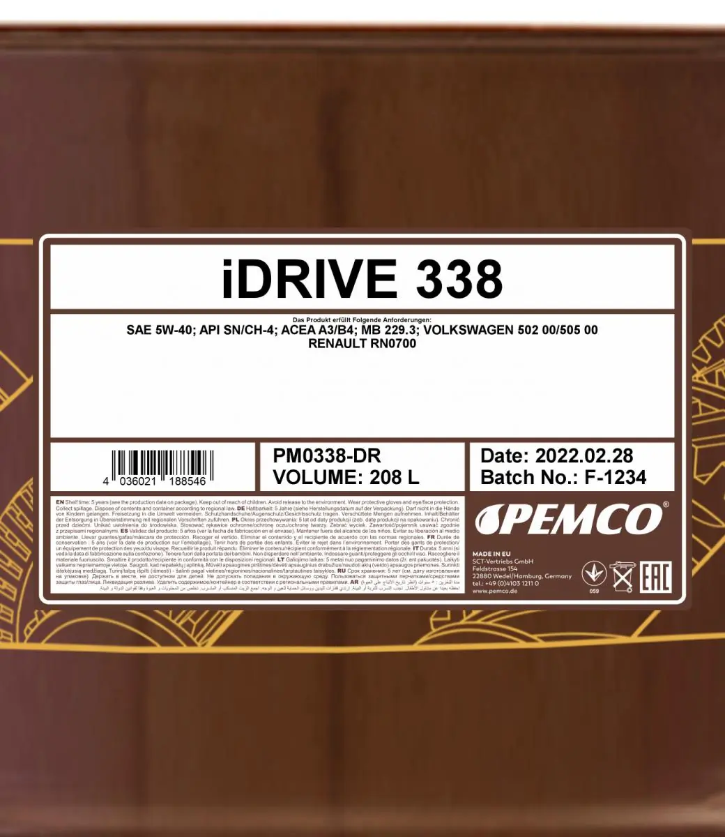 SCT - MANNOL Motoröl - PM0338-DR - TothCarparts