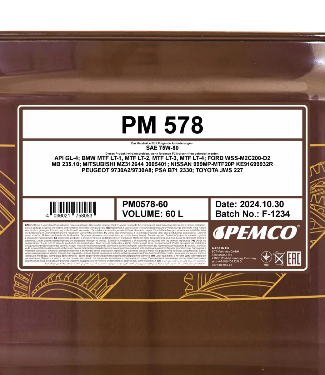 SCT - MANNOL Schaltgetriebeöl - PM0578-60 - TothCarparts