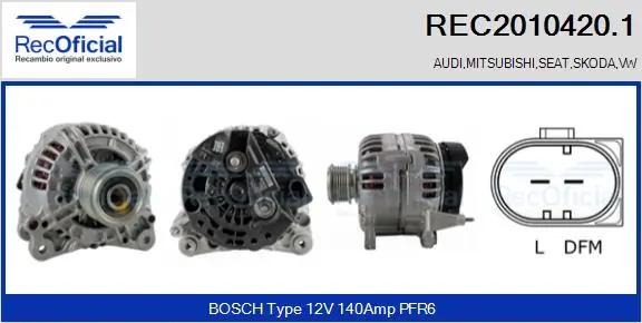 RECOFICIAL Generator - REC2010420.1 - TothCarparts