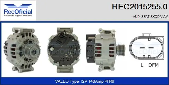 RECOFICIAL Generator - REC2015255.0 - TothCarparts
