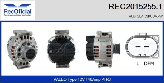 RECOFICIAL Generator - REC2015255.1 - TothCarparts