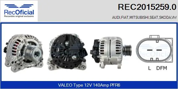 RECOFICIAL Generator - REC2015259.0 - TothCarparts