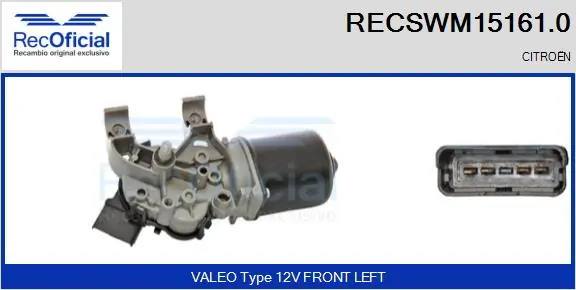 RECOFICIAL Wischermotor - RECSWM15161.0 - TothCarparts