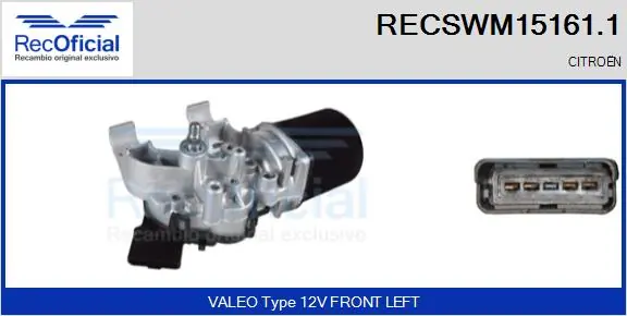 RECOFICIAL Wischermotor - RECSWM15161.1 - TothCarparts
