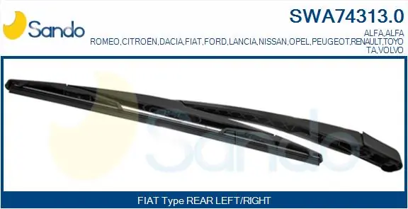 SANDO Wischarm, Scheibenreinigung - SWA74313.0 - TothCarparts