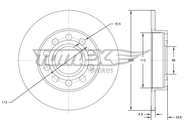 TOMEX Brakes Bremsscheibe - TX 71-71 - TothCarparts