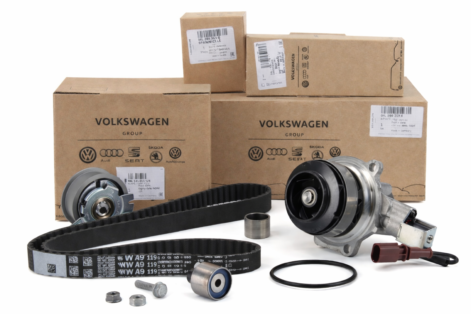 TCP VW/Audi 2.0 TDI gyári vezérléskészlet vízpumpával és olajpumpa szíjjal (2015–) - TCP-VW-20TDI - TothCarparts