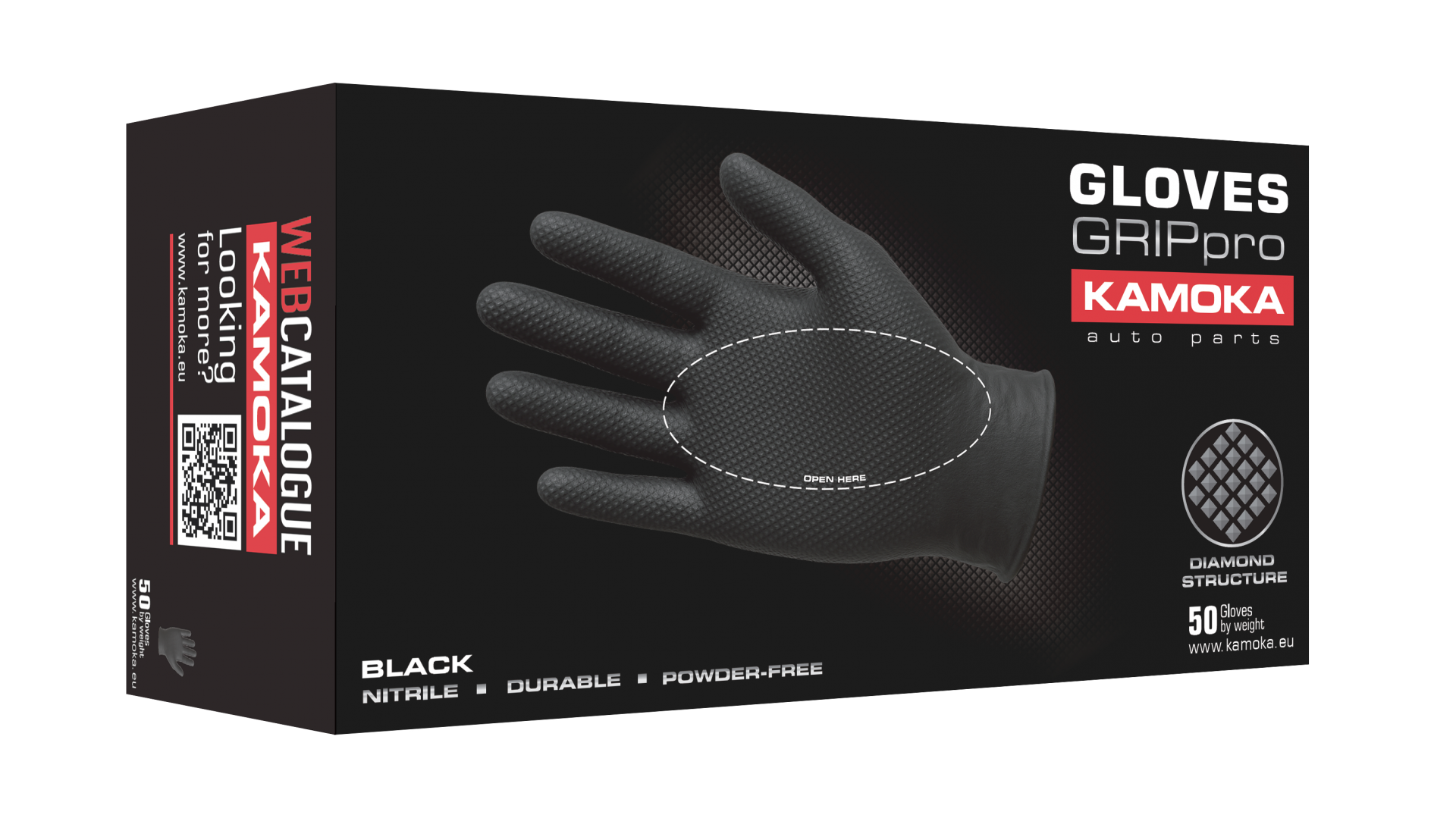 KAMOKA Nitril Fekete Védőkesztyű M-es Méret 50db - WG001_KAM - TothCarparts