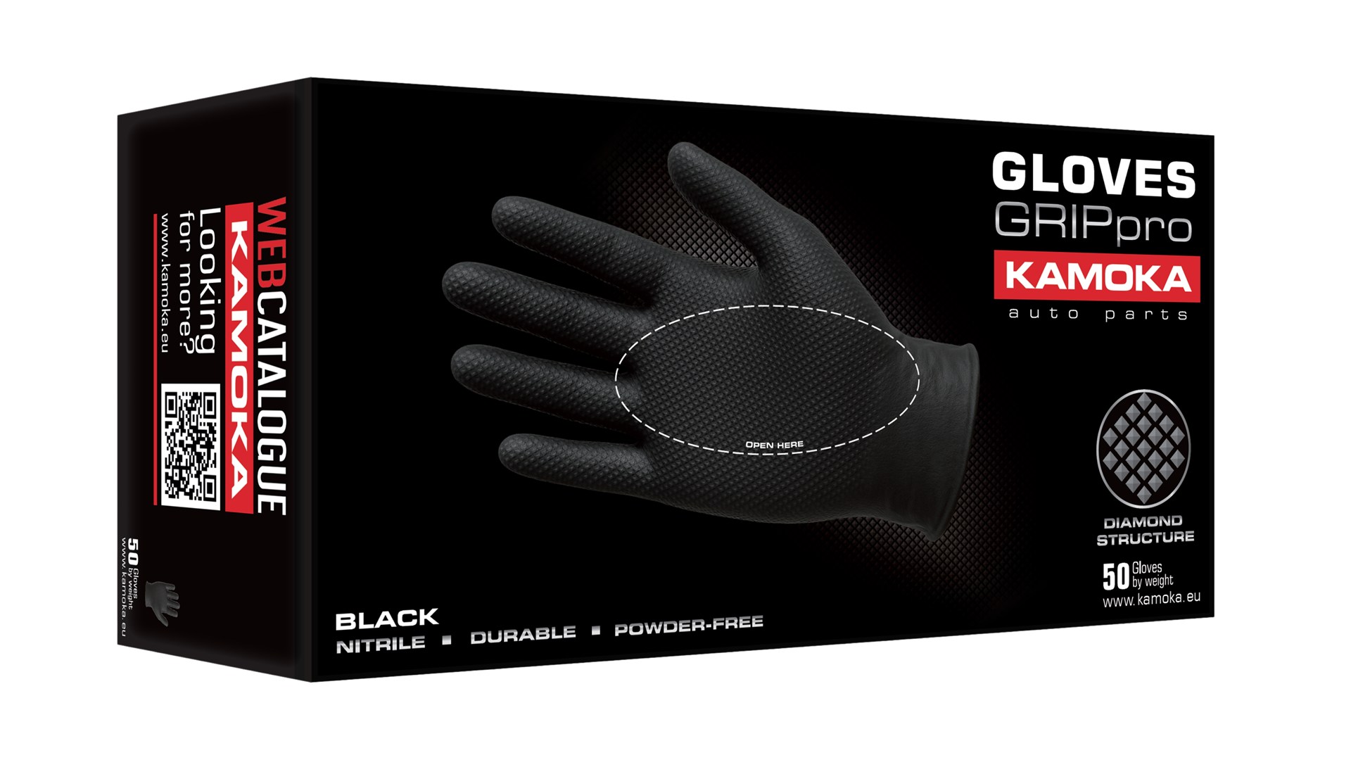 KAMOKA Nitril Fekete Védőkesztyű L-es Méret 100db - WG008_KAM - TothCarparts
