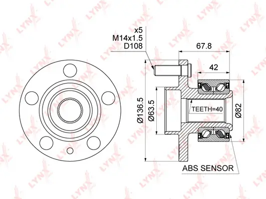 LYNXAUTO kerékcsapágy készlet - WH-1321 - TothCarparts