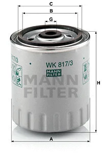MANN-FILTER Üzemanyagszűrő - WK 817/3 x - TothCarparts