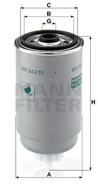 MANN-FILTER Üzemanyagszűrő - WK 842/11 - TothCarparts