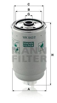 MANN-FILTER Üzemanyagszűrő - WK 842/2 - TothCarparts