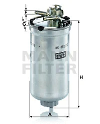 MANN-FILTER Üzemanyagszűrő - WK 853/12 z - TothCarparts