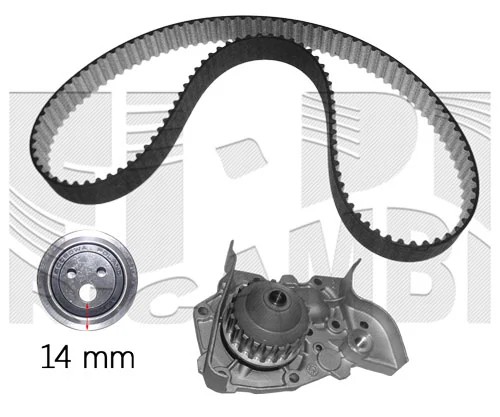 KM International Vízpumpa + fogasszíj készlet - WKFI590 - TothCarparts