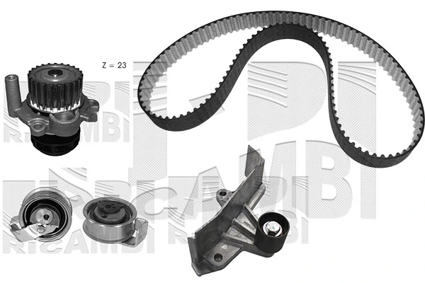 KM International Vízpumpa + fogasszíj készlet - WKFI666 - TothCarparts