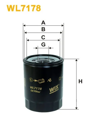 WIX FILTERS olajszűrő - WL7178 - TothCarparts