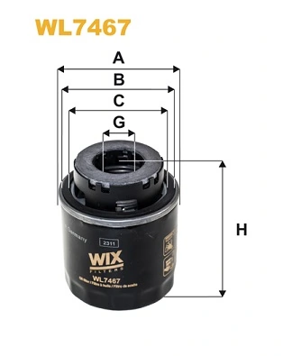 WIX FILTERS olajszűrő - WL7467 - TothCarparts