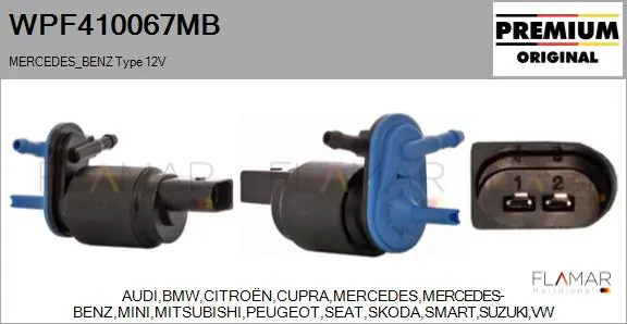 FLAMAR mosóvízszivattyú, szélvédőmosó - WPF410067MB - TothCarparts