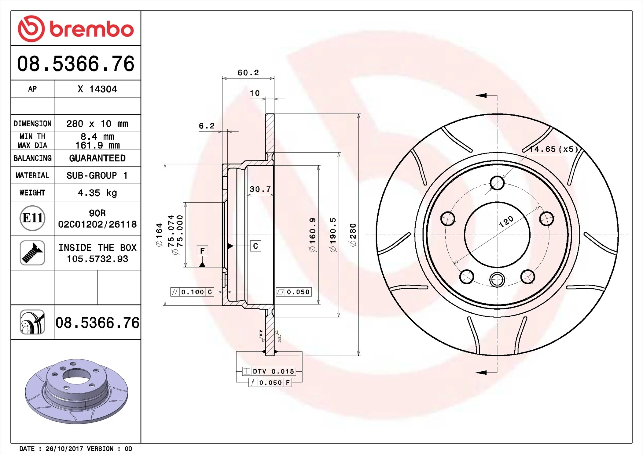 AP féktárcsa - X 14304 - TothCarparts