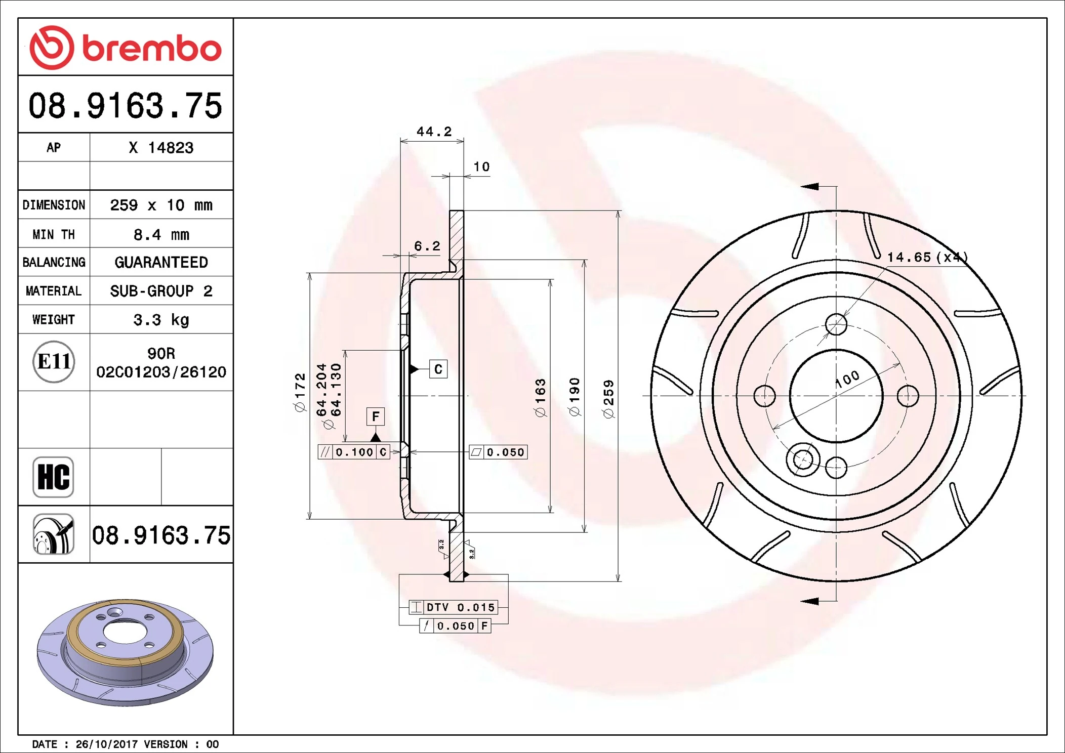 AP féktárcsa - X 14823 - TothCarparts