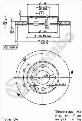 AP féktárcsa - X 24221 - TothCarparts