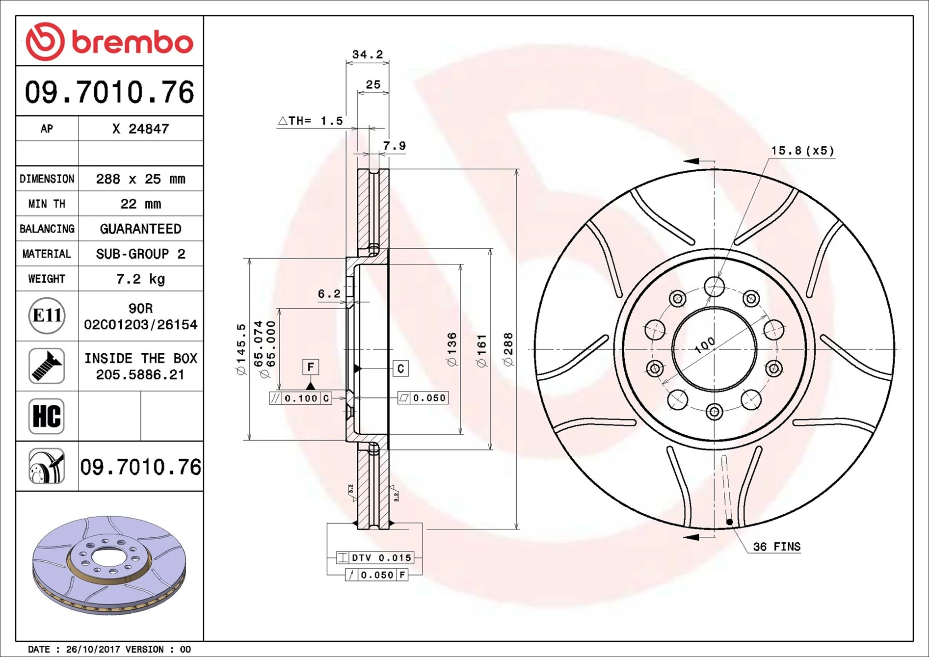 AP féktárcsa - X 24847 - TothCarparts