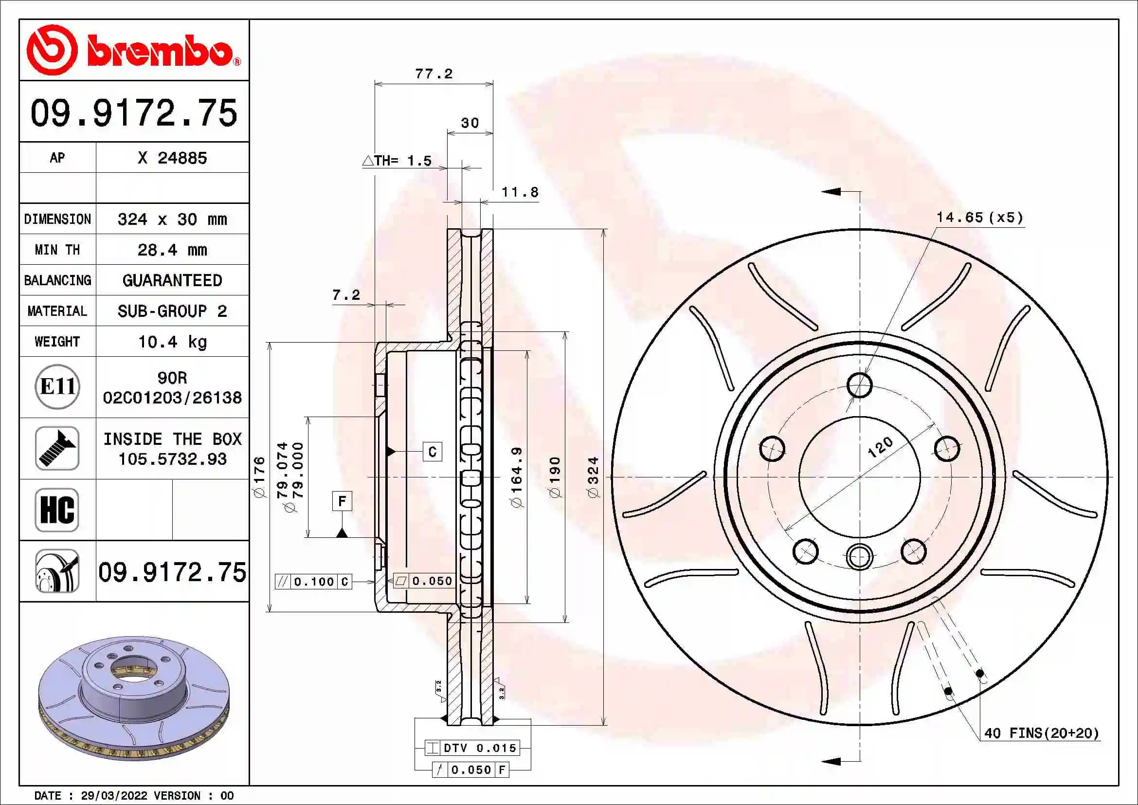 AP féktárcsa - X 24885 - TothCarparts