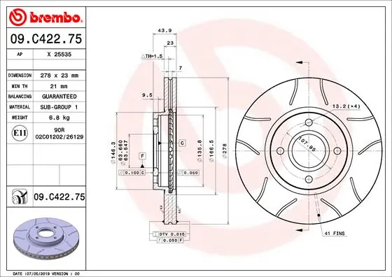 AP féktárcsa - X 25535 - TothCarparts