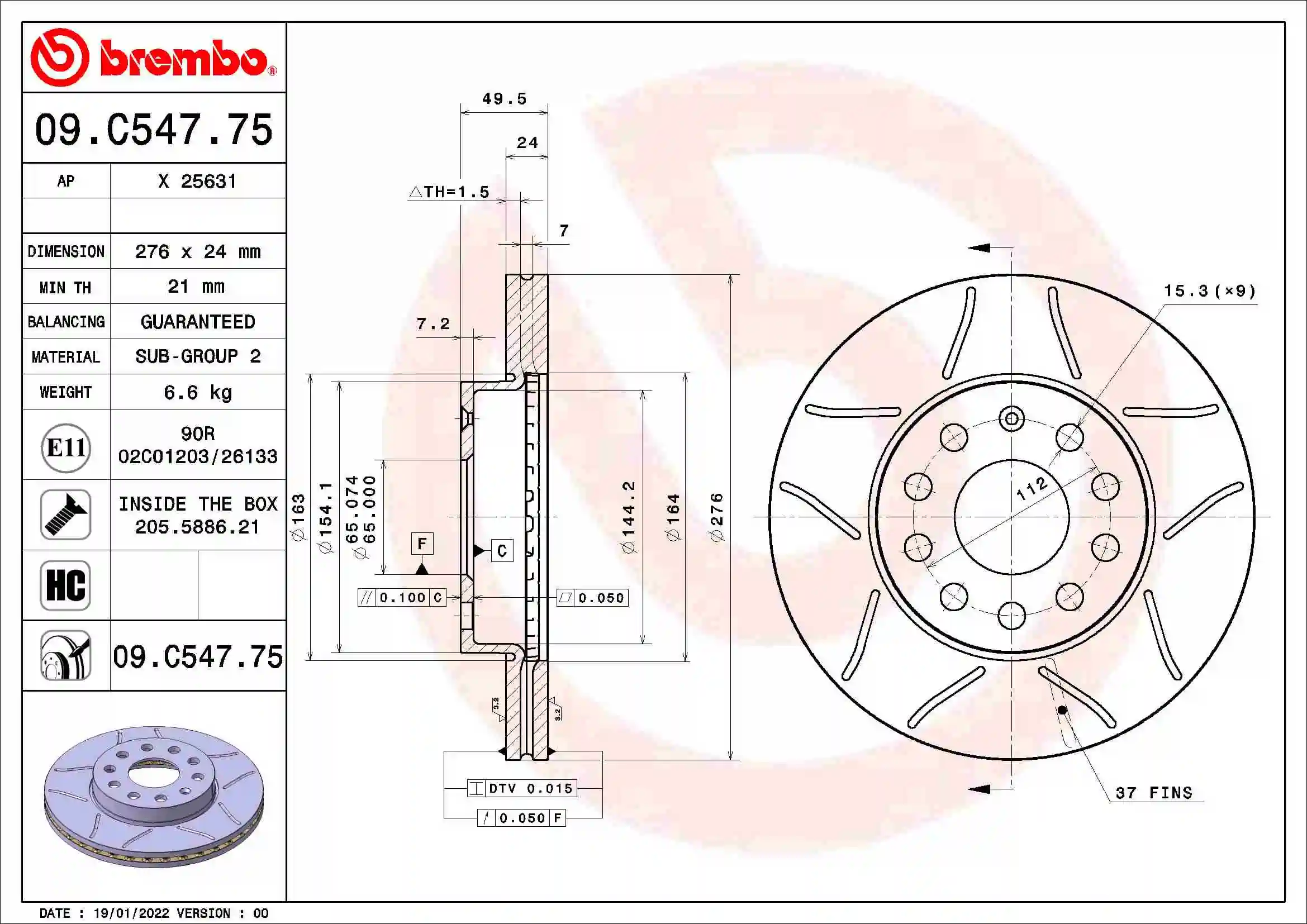 AP féktárcsa - X 25631 - TothCarparts