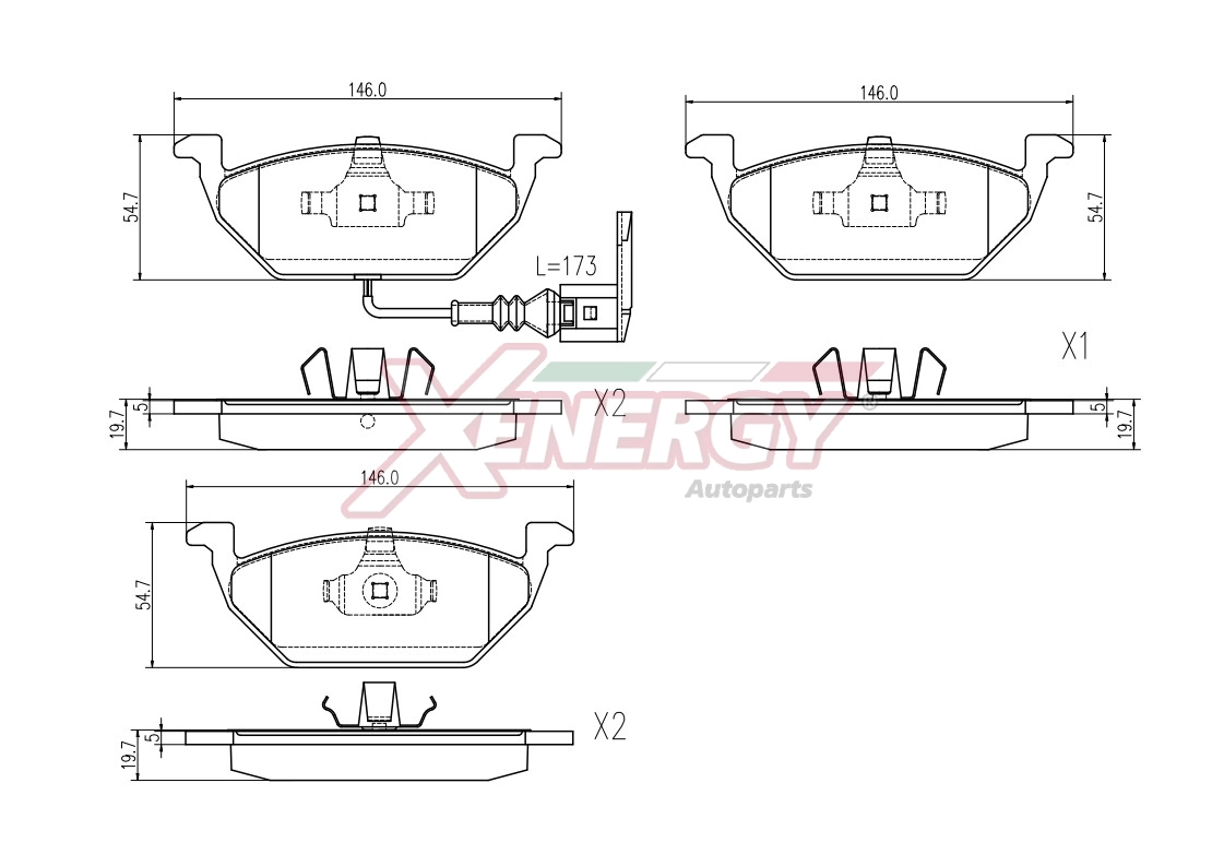 AP XENERGY fékbetétkészlet, tárcsafék - X40664 - TothCarparts