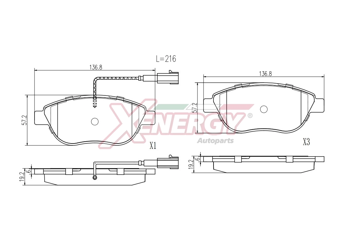 AP XENERGY fékbetétkészlet, tárcsafék - X40789 - TothCarparts