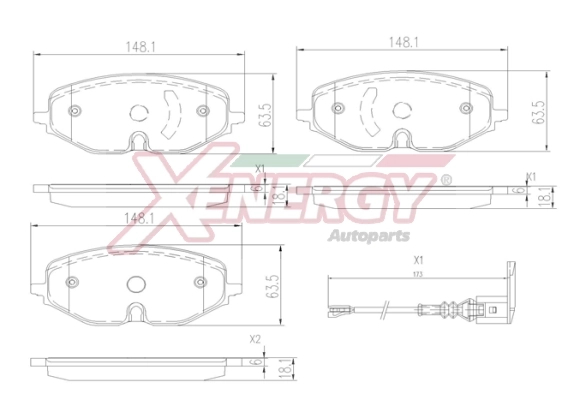 AP XENERGY fékbetétkészlet, tárcsafék - X41406 - TothCarparts