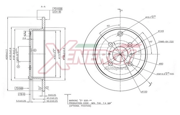 AP XENERGY féktárcsa - X601507 - TothCarparts