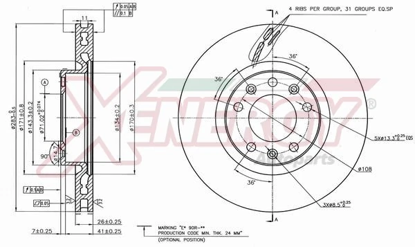 AP XENERGY féktárcsa - X602733 - TothCarparts