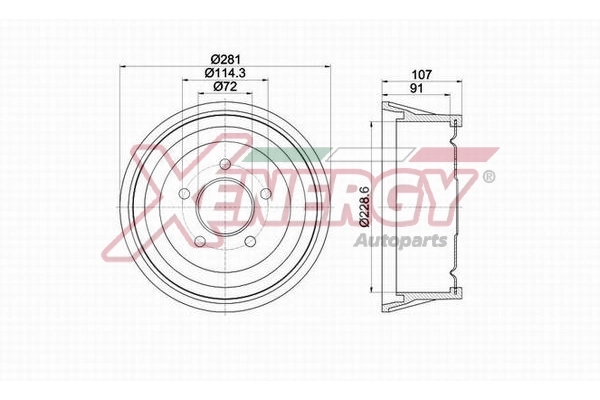 AP XENERGY fékdob - X654127 - TothCarparts
