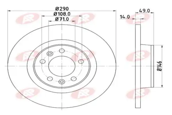 AP-SA féktárcsa - P1008P - TothCarparts