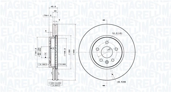 MAGNETI MARELLI féktárcsa - 360406185601 - TothCarparts