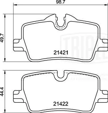 TRIALLI fékbetétkészlet, tárcsafék - PF 4309 - TothCarparts