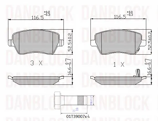 DANBLOCK fékbetétkészlet, tárcsafék - DB 510503 - TothCarparts