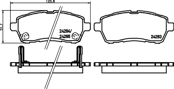 HELLA PAGID fékbetétkészlet, tárcsafék - 8DB 355 045-451 - TothCarparts