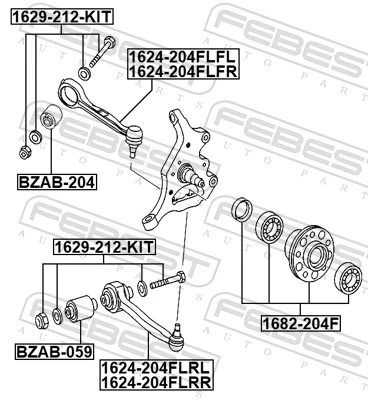 FEBEST lengőkar, kerékfelfüggesztés - 1624-204FLFR - TothCarparts