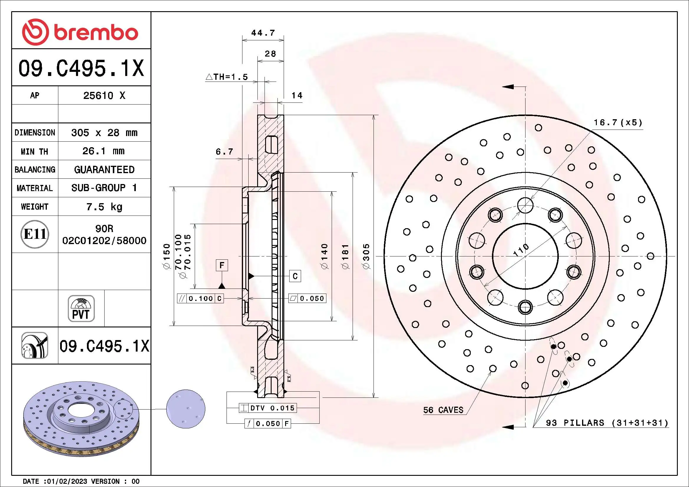 AP féktárcsa - 25610 X - TothCarparts