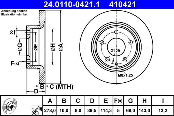 ATE féktárcsa - 24.0110-0421.1 - TothCarparts
