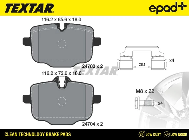 TEXTAR fékbetétkészlet, tárcsafék - 2470301CP - TothCarparts