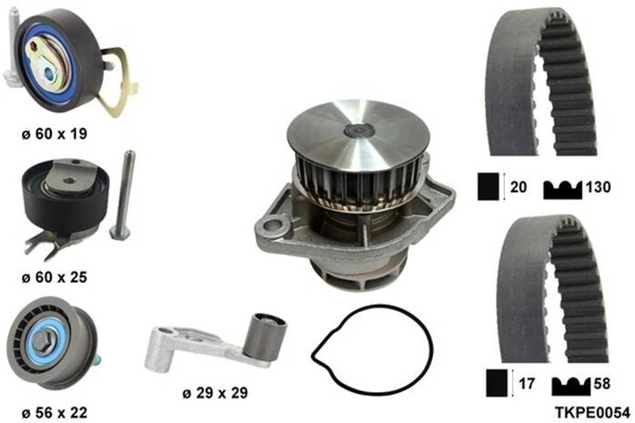 TECDRIVE Vízpumpa + fogasszíj készlet - TKPE0054 - TothCarparts