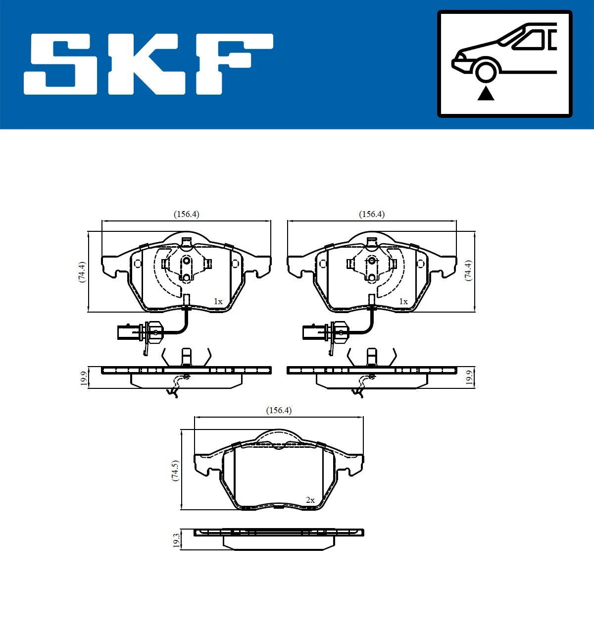 SKF fékbetétkészlet, tárcsafék - VKBP 80749 E - TothCarparts