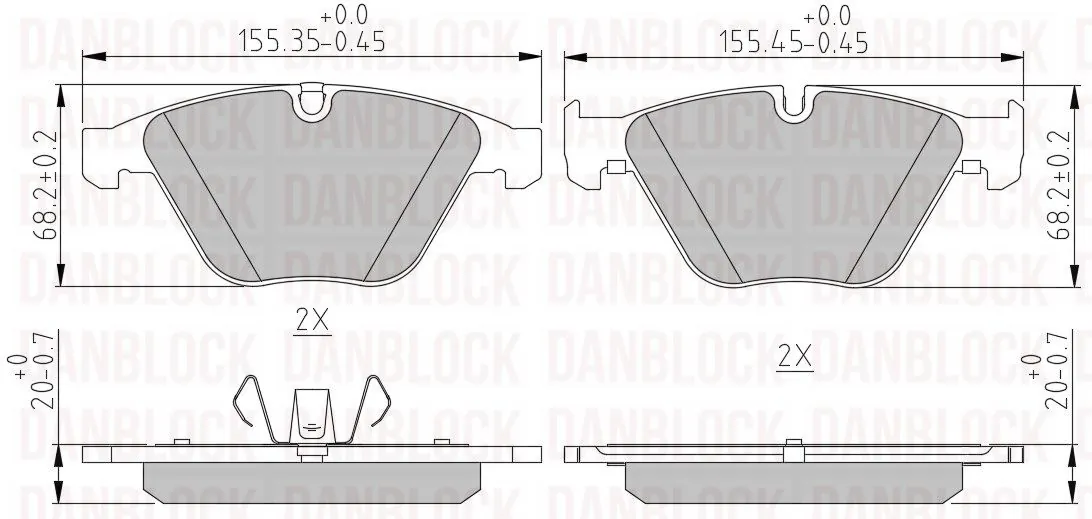 DANBLOCK fékbetétkészlet, tárcsafék - DB 510587 - TothCarparts